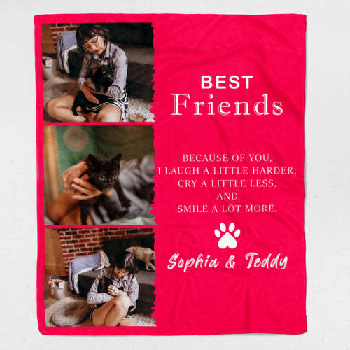 Best Friends Custom Pet Photo & Quote Blanket Online 