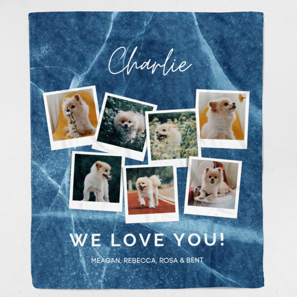 Custom Quote Love You Pet Photo Blanket