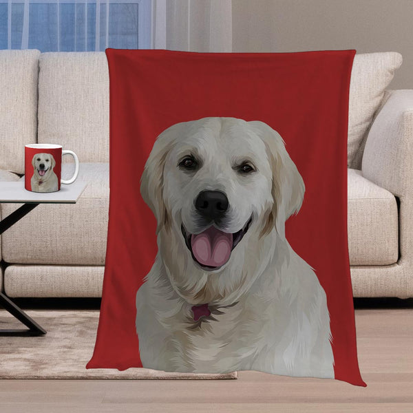 Single Color Custom Blanket with 1 Mug