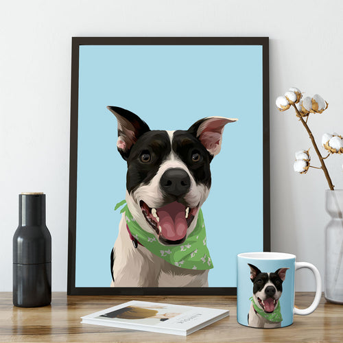 Modern Pet Portrait with One Mug
