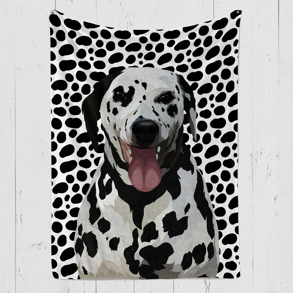 Black and White Pattern custom Pet Blanket - Woof Blanket
